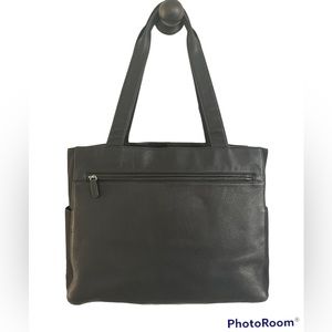 Fossil leather nylon tote